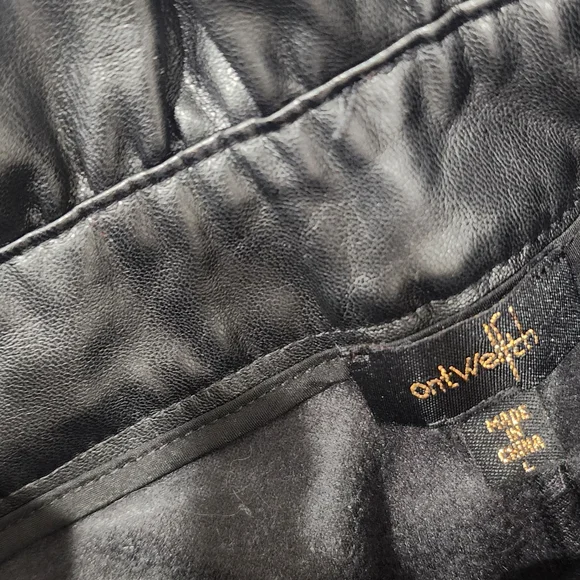 Faux Leather Paperbag Waist Tie Pants - Black - Picture 7 of 7